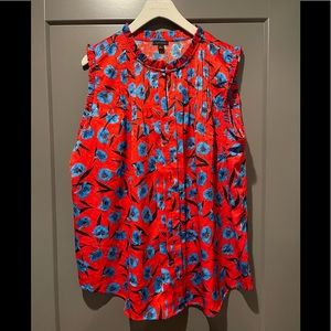 Red floral Ann Taylor Blouse